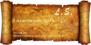 Lazarovics Solt névjegykártya